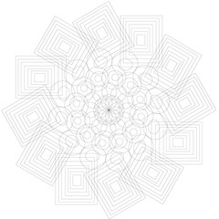 Black mandala for coloring. Mandala vector coloring page. Mandala art design. Intricate mandala pattern. Unusual mandala tattoo. Outline mandala flower. Line mandala print. Oriental mandala color book