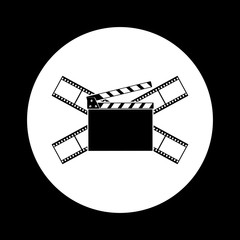 Fototapeta na wymiar Black and white cinema icon