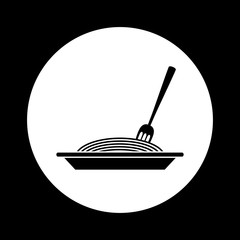 Black and white spaghetti icon