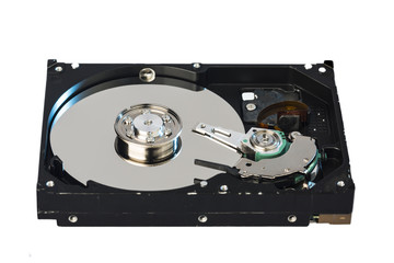 Inside of internal Harddrive HDD on white background