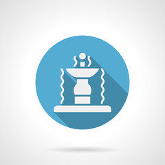 Garden fountain blue round Vector icon