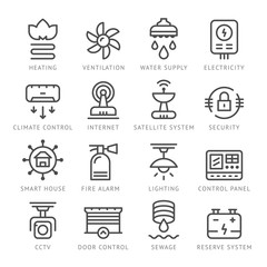 Set line icons of house systems