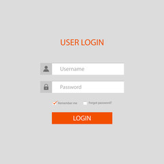 Login web orange screen template