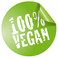 100% vegan button grün