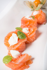 Salmon with cream cheese