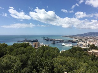 Naklejka premium Panorámica de Málaga desde La Alcazaba