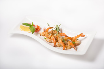 Grilled shrimps with herbs