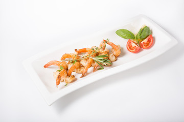 Grilled shrimps with herbs