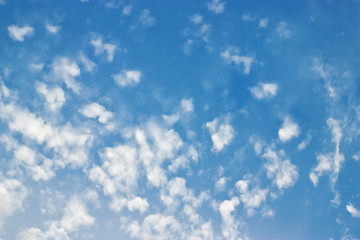 Naklejka na ściany i meble Blue sky with pattern of white cloud