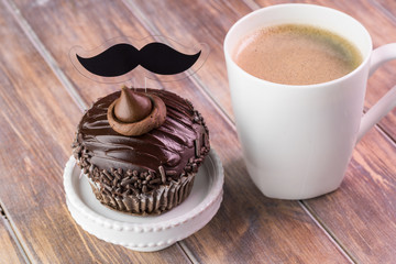 Delicious creative chocolate cupcake for Fathers Day.