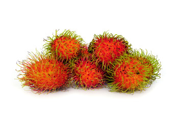 Rambutan sweet delicious fruit isolated on white background