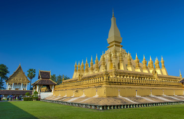 Naklejka premium That Luang Stupa, landmark of Vientiane, Lao PDR