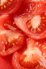 Kochvorbereitungen, geschnittene Tomaten