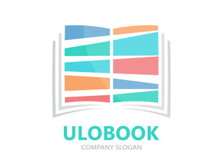 Vector colored book logo concept