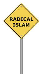 Radical Islam road sign against white background