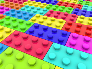 Toy bricks in various colors