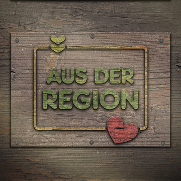 Aus der Region - Typo - Holzschild 2 - Schraube