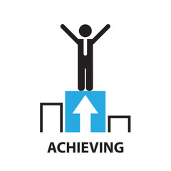 achieving for business concept , icon and symbol