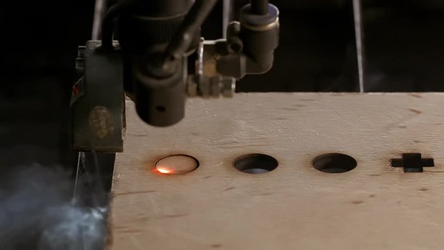 Laser cutting on wood