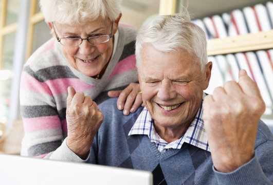 Elderly couple succeeding