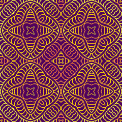 Fototapeta premium Vintage tribal ethnic backdrop, seamless texture. Boho fashion style background. Hand drawn vector illustration