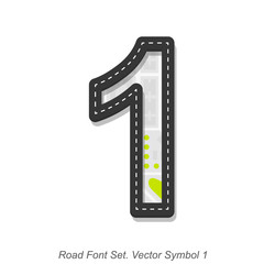 Road font sign, Symbol 1, Object on a white background