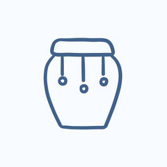 Drum instrument sketch icon.