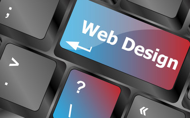 Web design text on a button keyboard key . keyboard keys. vector illustration