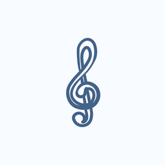 G-clef sketch icon.