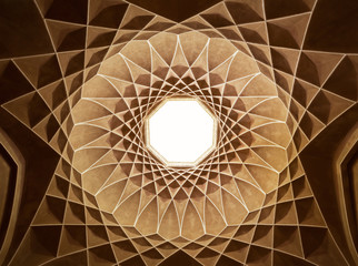 Inside the Ceiling Dome of Pavilion in Dowlat Abad Garden of Yazd