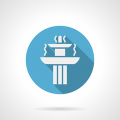Landscaping fountain blue round vector icon