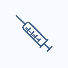 Syringe sketch icon.