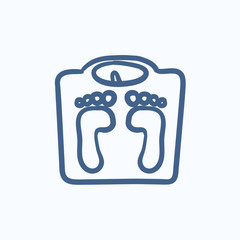 Weighing scale sketch icon.