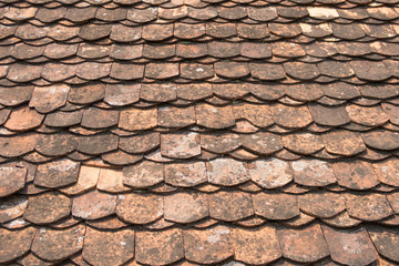 old ceramic temple roof pattern