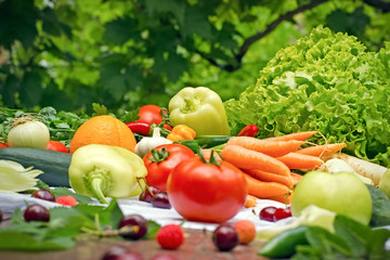 Naklejka na ściany i meble Eating healthy food - organic food