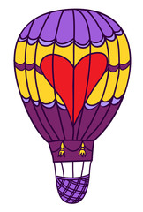 Hot air balloon with heart patch