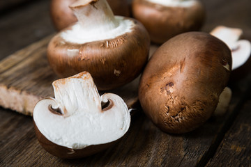 Fresh mushrooms. Royal champignons