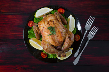 Fried chicken with vegetables