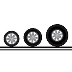 Obraz na płótnie Canvas Different tires isolated on white