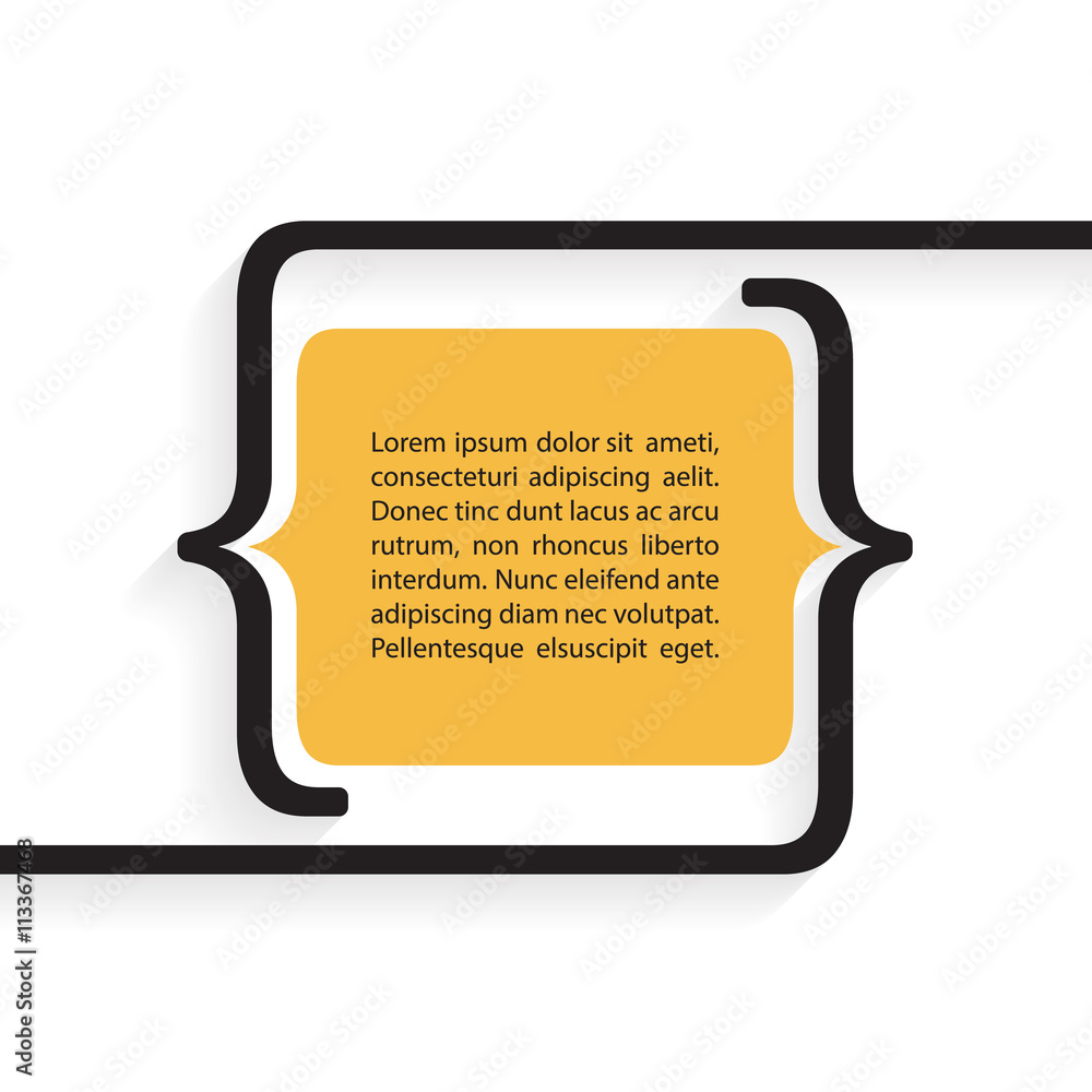 Poster Quote blank template with bracket and shadow. Quote bubble. Empty template. Quote blank with text bubble. Vector illustration.
