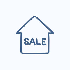 House for sale sketch icon.