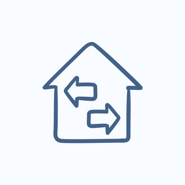 Property resale sketch icon.