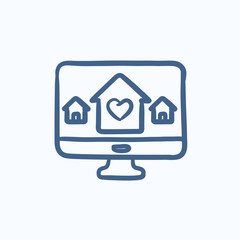 Smart house technology sketch icon.