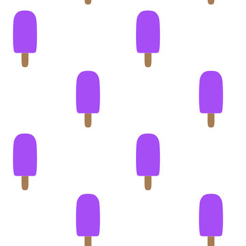 Purple ice cream popsicle pattern seamless vector