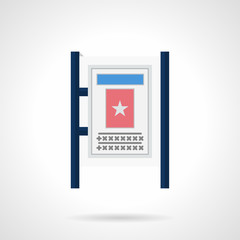 Sidewalk advertising board flat color vector icon