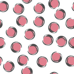 Seamless pattern with painted circles