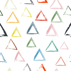 Seamless pattern of colorful triangles