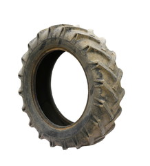 Old Tractor tires isolated on white background