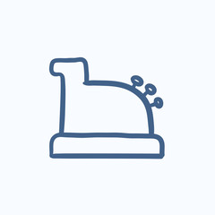 Cash register machine sketch icon.