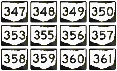 Collection of Ohio Route shields used in the United States